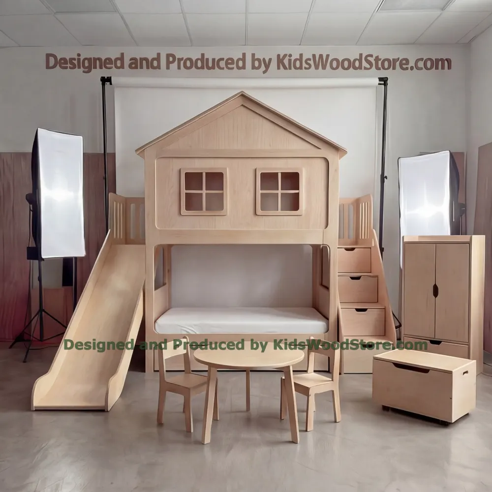 Hochbetten mit Rutsche — Kids Wood Store