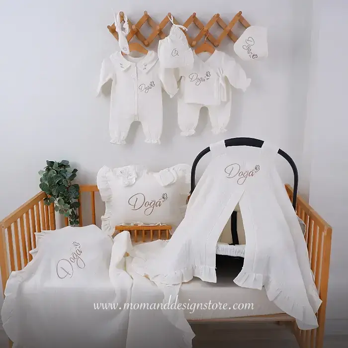 11-teiliges Erstausstattungs-Set aus 4-lagiger Musselin