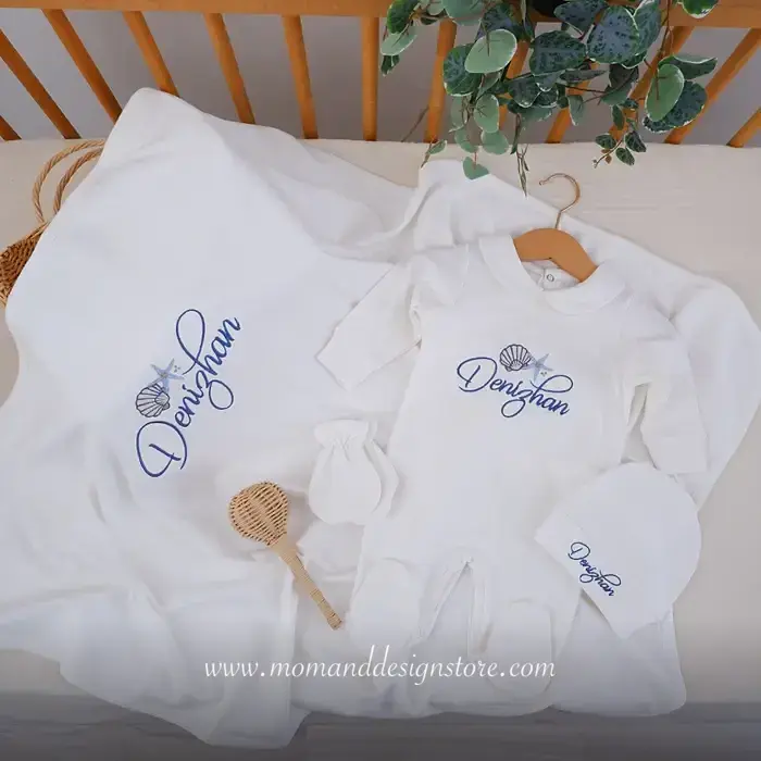 4 lü set pamuk penye hastane çıkışı seti