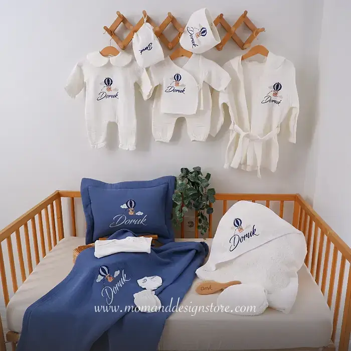 Muslin Bathrobe, Towel & Mitt Set