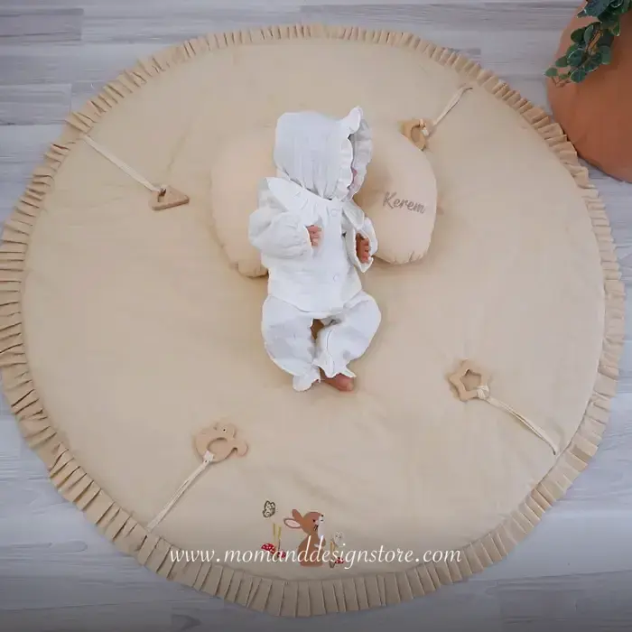 Padded Play Mat & Pillow — salmon
